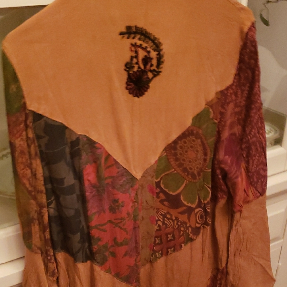 Young Threads Patchwork Bohemian Camel Open-Front… - image 10